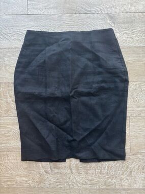Women's Linen Handmade Studio Sleek Black Linen Pencil Skirt | Size US 8 | NWT